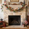 thumbnail image 4 of YiJuHui Independence Day Garland Patriotic Tinsel Decorations Fireplace Mantle Window Ornaments Red White Blue Green Floral Patterned Holiday Party Supplies Home Decor, 4 of 6