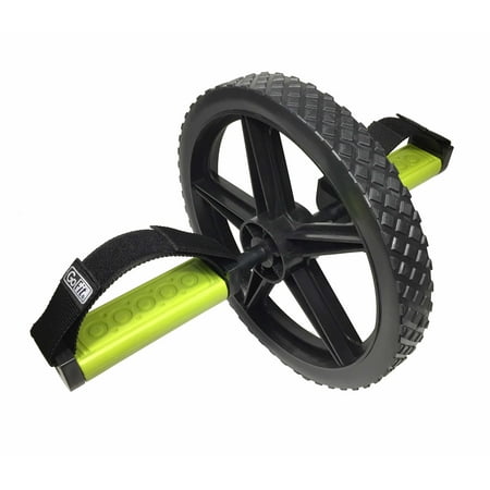 Extreme Abdominal Wheel With Slip-Resistant Hand/Foot Handles with Training Manual- Black/Green