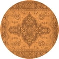 thumbnail image 1 of Ahgly Company Indoor Round Oriental Orange Traditional Area Rugs, 3' Round, 1 of 4