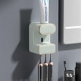 thumbnail image 1 of OUYAWEI Toothpaste Dispenser,Smart Automatic Toothpaste Dispenser Wall Mounted for Bathroom,Toothpaste Squeezer with 3 Toothbrush Slots,Green, 1 of 7