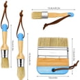 thumbnail image 4 of Chalk Wax Paint Brush 4PCs Set Including Flat Pointed Round Large Flat Chalked Paint Brushes for Furniture Painting Bristle Paint Brushes Set Compatible,Blue, 4 of 8