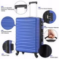 thumbnail image 4 of Fithood Expandable Hardshell Luggage Sets Suitcases ABS Lightweight with Spinner Wheels TSA Lock Blue, 4 of 5