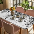 thumbnail image 3 of Black Gradient Table Cloths for 5 Foot Rectangle Tables, Abstract Polka Dots Vintage Modern Art Patio Waterproof Elastic Fitted Tablecloths, Washable Rectangular Table Cover for Camping, 3 of 8