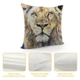 thumbnail image 4 of Orinice Oil Painting Lion Throw Pillow Cover King of Wild Animals Pillow Case Cotton Linen Cushion Cover Decorative for Outdoor Home Couch Yellow, 4 of 5