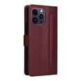thumbnail image 5 of Allytechgroup Wallet Case for iPhone 16 Plus with Wrist Strap, Premium PU Leather Slim Flip Cover Stand Bumper Shockproof Protective Cards Slots Anti-Scratch Phone Case for iPhone 16 Plus, Winered, 5 of 11