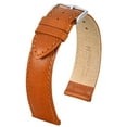 thumbnail image 3 of HIRSCH Forest Textured Calf Leather Watch Strap - Golden Brown Band / Silver Buckle - L - 22mm, 3 of 9