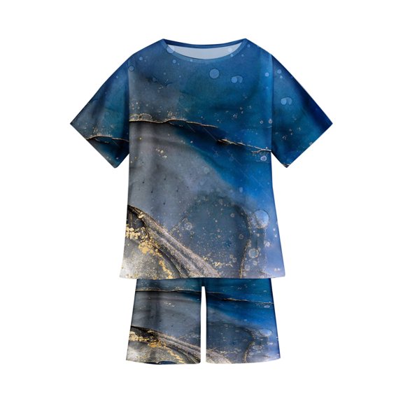 Kiplyki New Arrivals Set for Baby Boys Girls Gradient T-shirt Printed Children Shorts Child's Two-piece Set