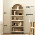 thumbnail image 2 of EYYTHUNG 5 Tier Arched Bookshelf Set of 2, 71" Tall Bookcase with Adjustable Shelves Wooden Storage & Display Cabinet, Freestanding Kitchen Pantry Organizer, 2 of 7