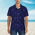 thumbnail image 2 of Fuzoiu purple flower Snowflake Print Hawaiian Shirt for Men, Summer Beach Casual Short Sleeve Button Down Shirts, Men’s Beach Summer Shirts with Pocket,XX-Large, 2 of 7
