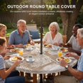 thumbnail image 3 of Round Outdoor Tablecloth with Umbrella Hole and Zipper, Brown Coastal Tablecloth with Elastic Waterproof, Nautical Coral Starfish Shell Octopus Sea Patio Table Covers for 31" - 35" Pool Tables, 3 of 9