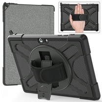 Dteck for Surface Go 4 (2023)/Surface Go 3 (2021)/ Surface Go 2 (2020), Surface Go (2018),Heavy Duty Shockproof Rugged Case with Kickstand and Hand Strap, Compatible with Type Cover Keyboard,Black