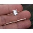 thumbnail image 5 of 2 Ct Man made diamond moissanite & Man made diamond moissanite Trio Bridal Ring Set with 18k Gold Plating, 5 of 6