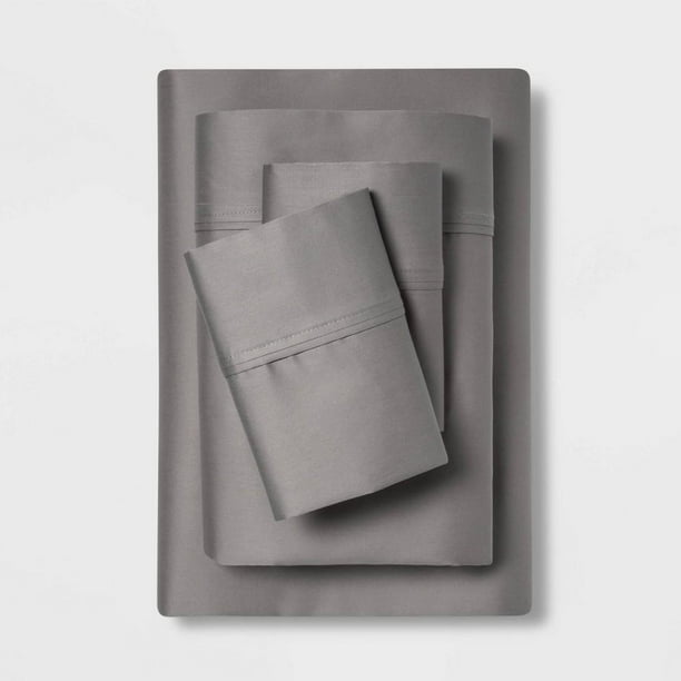 Twin/Twin XL 400 Thread Count Solid Performance Sheet Set Gray