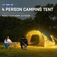 thumbnail image 4 of Camping Tent, 4 Person Dome Tents for Camping with Rainfly, Waterproof Clip Easy Setup Portable Family Tent with Mesh Windows, 20% More Headroom Backpacking Tents for Camping & Hiking, 4 of 9