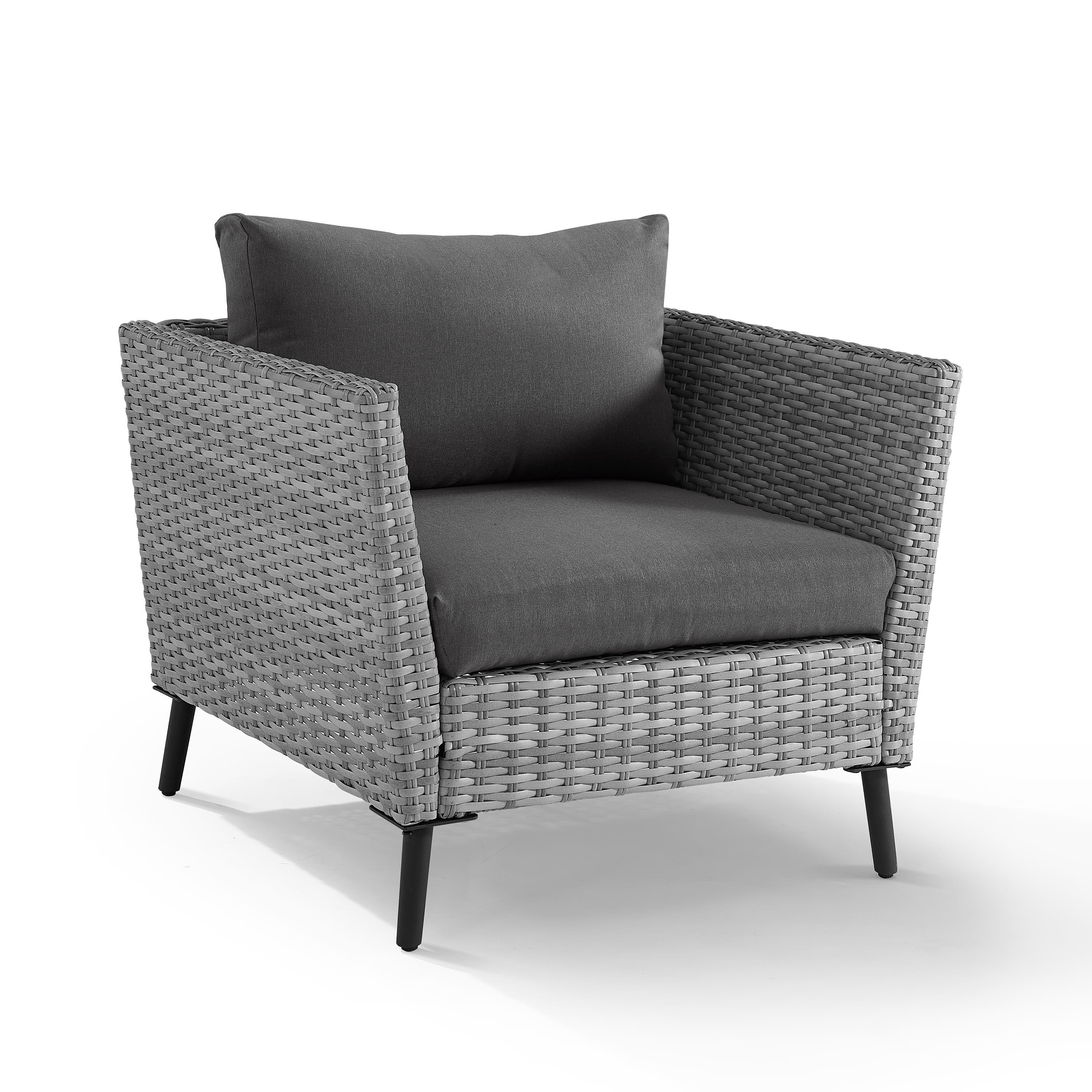 Crosley Richland Wicker Patio Arm Chair in Gray (Set of 2) - image 4 of 10