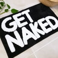 thumbnail image 5 of Get Naked Bath Mat - Cute Bath Mat for Apartment Decor - Black Bath Mat - Black Bathroom Rug with White Letters - 31" x 20", 5 of 7