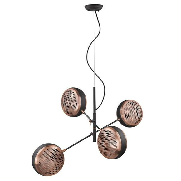 18 x 27.5 x 39.5 in. Tholos 4-Light Matte Black Pendant