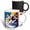 Multicolor, variant on 3drose, Stylish Persian Cat Face, Blue and Yellow Background. Digital Art, 11oz Mug