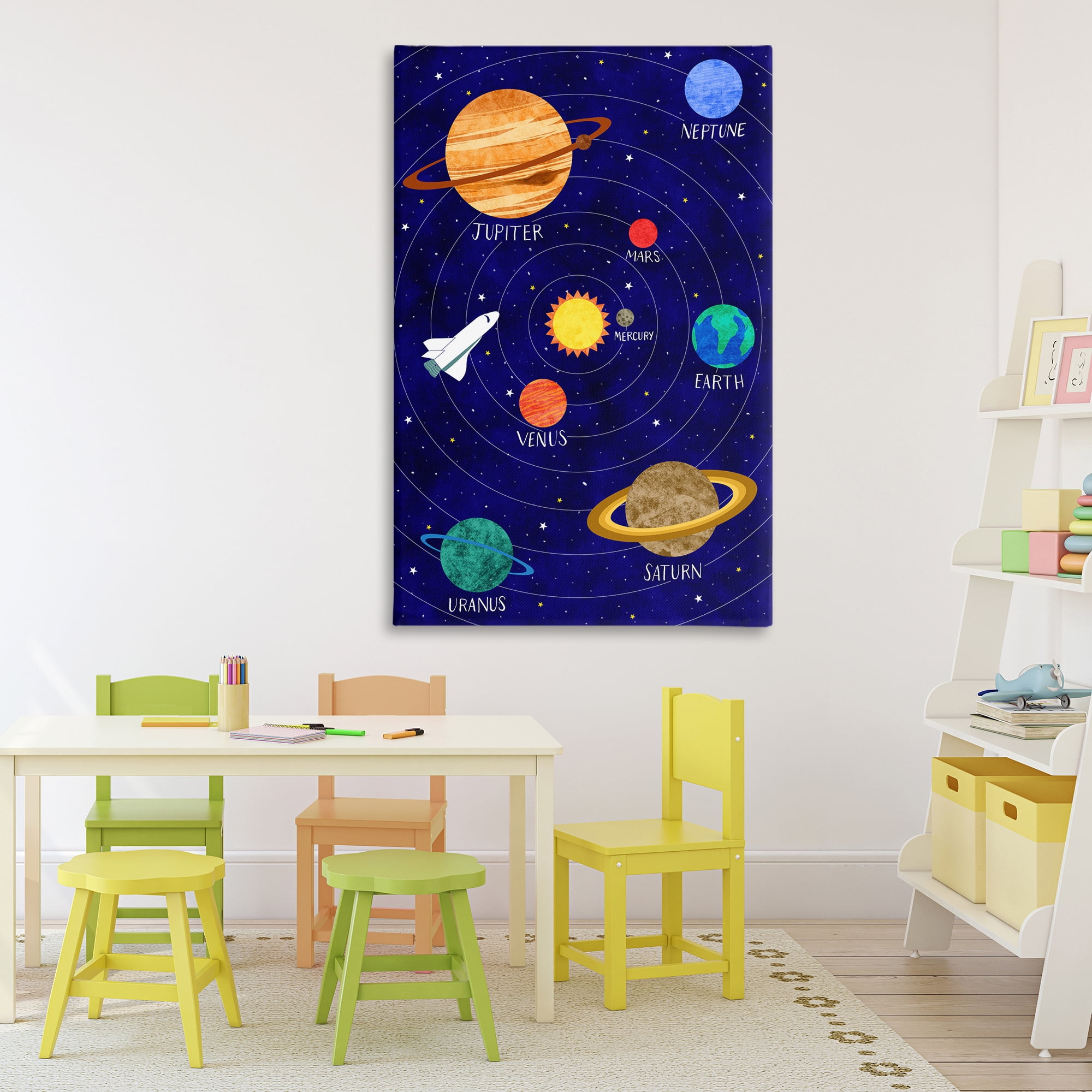 Solar System Education Canvas Wall Art, design by Elizabeth Caldwell