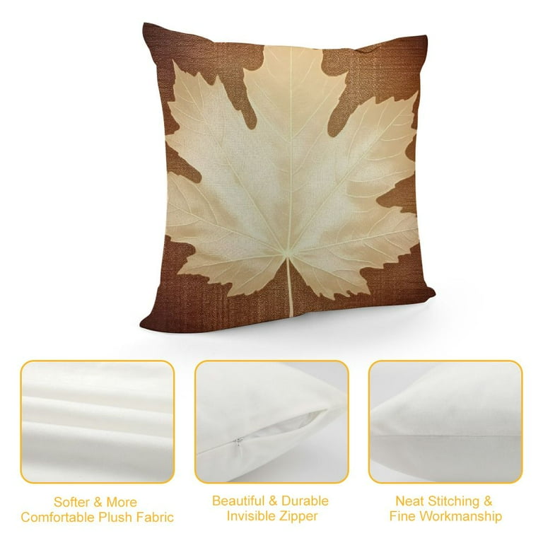 Brown Maple Leaf Decorative Throw Pillow Cover Brown Maple Leaf Decorative Throw Pillow Cover
