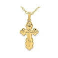 thumbnail image 1 of 14K Yellow Gold Eastern Orthodox Cross Charm Pendant Necklace with Chain, 1 of 4