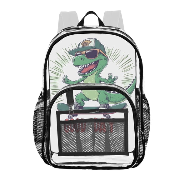ALAZA Clear Backpack Cute Dinosaur PVC Transparent BookBag