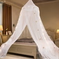 thumbnail image 7 of XYAIYT Bed Canopy with Lights for Girls, Gold Star Princess Crib Canopy Curtains,Extra Large Dome Mosquito Net Reading Nook Canopy for Boys Full Queen Size Bed (White), 7 of 7