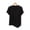 Black, variant on YHAJDS Womens Tops Short Sleeve Round Neck Loose Asymmetrical Hem T Shirt Solid Color Basic Tee