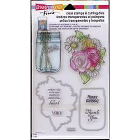 Clear Stamps & Cutting Dies ~ Hello Birthday Mason Jar Flowers, This item is used for Scrapbook, Card Making, Paper Crafting & Mixed Media. By