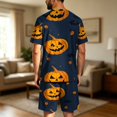 thumbnail image 7 of Leidass Mens Halloween Pajama Set Short Sleeve Sleepwear Lounge Set Crew Neck Tee and Shorts Casual Homewear Two Piece Outfit Green 2XL, 7 of 7