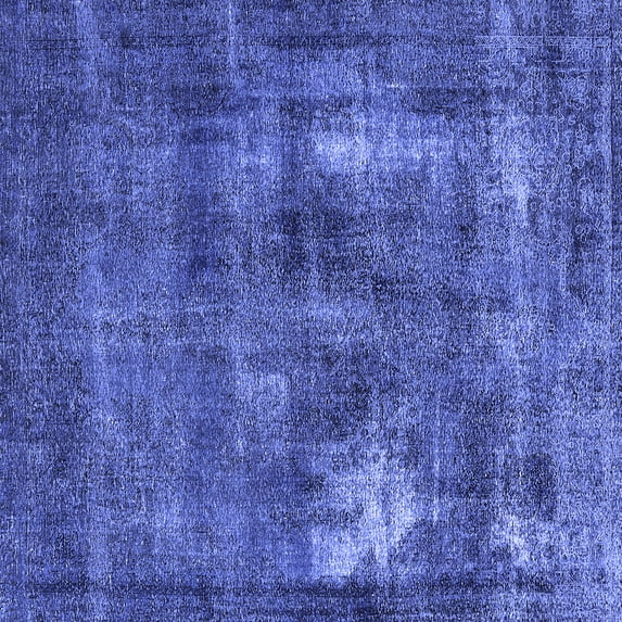 Ahgly Company Machine Washable Indoor Square Oriental Blue Industrial Area Rugs, 3' Square