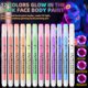 thumbnail image 5 of Bolígrafos de 12 colores - Rotuladores de pintura líquida directa para rostro y cuerpo, marcadores temporales para fiestas, Halloween y festivales, bolígrafo de tatuaje de 15 ml, 5 of 9