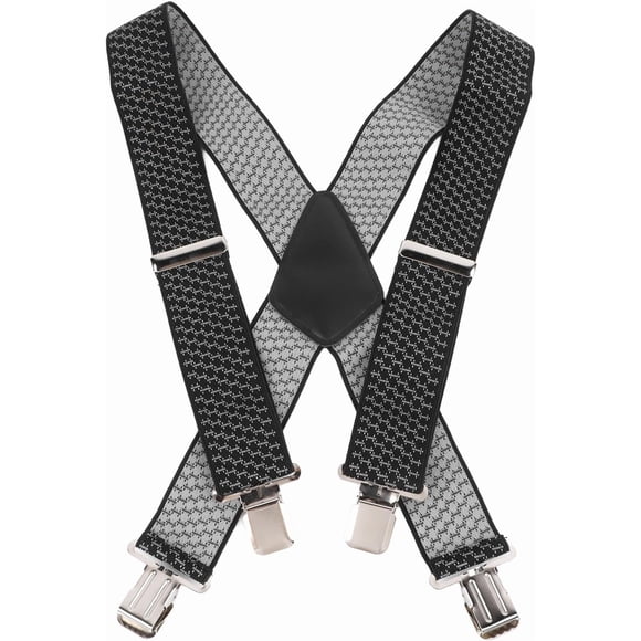Men Suspenders, Simple Style X Back 2in Wide Thickened Stretchable Men Dress Suspenders Suit Accessories for Business Wedding Party