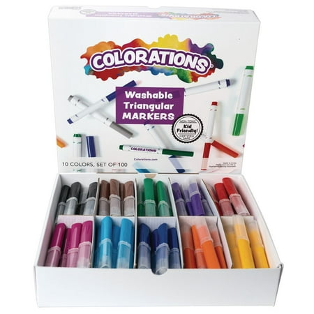 UPC: 0191487029841 | Colorations Washable Triangular Markers Classroom Value Pack – Set of 100