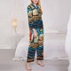 thumbnail image 3 of Balery Whimsical Sailboat Ocean Art Conjunto de Pijama con Estampado para Mujer, Conjunto de Dos Piezas con Manga Larga, Ropa de Dormir Suave con Bolsillos, Pijamas Cómodos-Medium, 3 of 7