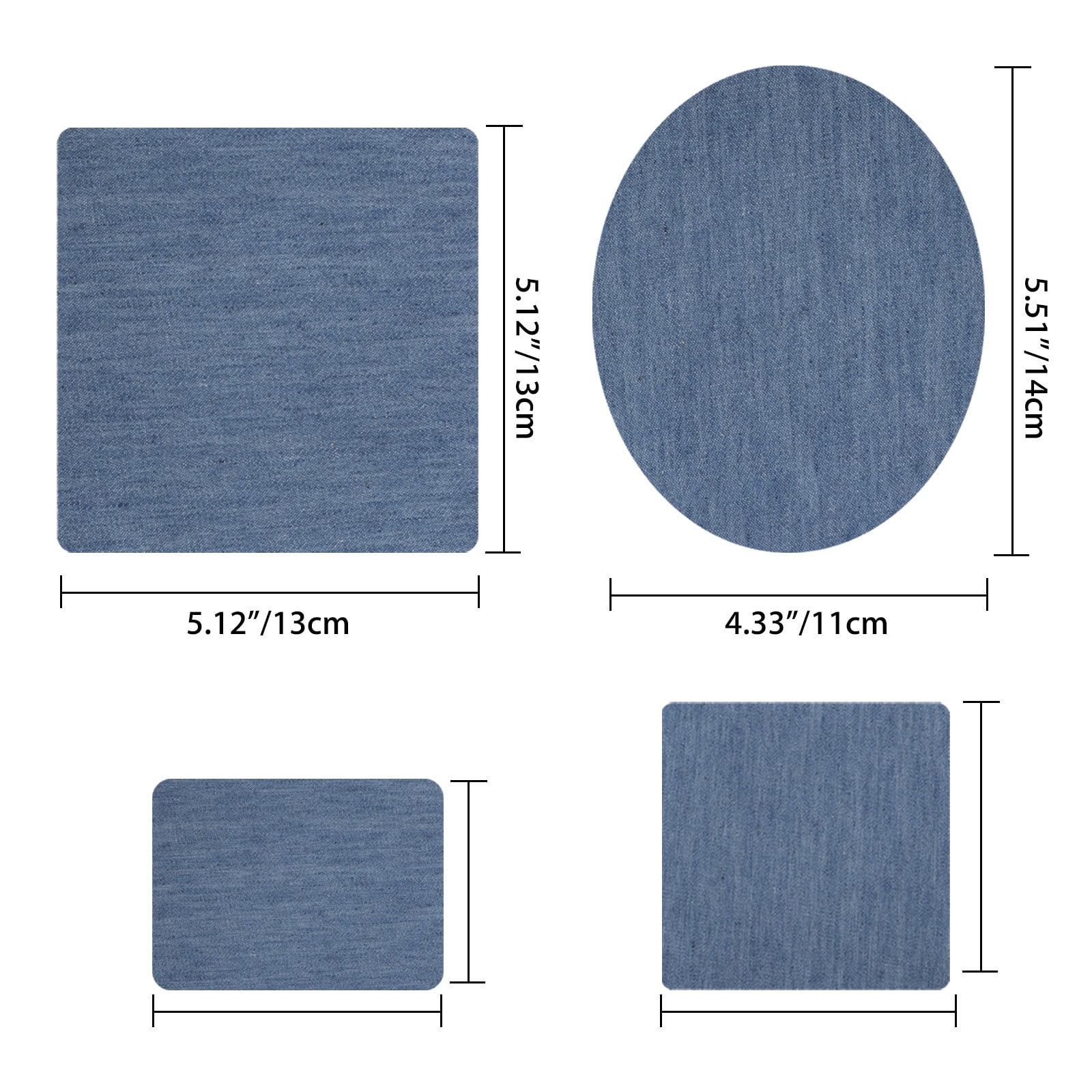 20PCS DIY Design Iron on Denim Fabric Patches Clothing Jeans Repair Kit 4 Colors