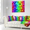 thumbnail image 3 of Designart Rainbow of Colorful Boxes - Abstract Throw Pillow - 18x18, 3 of 5