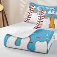 thumbnail image 4 of Erosebridal Ball Monogrammed T Twin Quilt Set for Boys Girls, Cartoon Ice Cream Drip Twin Coverlet Set, 2-Piece, 4 of 7