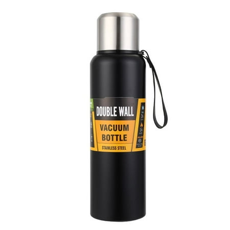 

800ml Tea Filter Stainless Steel Double lid Sports Fitness Vacuum Flasks Thermal Mug Water Bottle insulation Cup BLACK