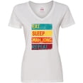 thumbnail image 3 of Inktastic Eat Sleep Mah Jong Repeat Women's V-Neck T-Shirt, 3 of 5
