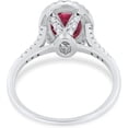 thumbnail image 2 of beryl_creation 2.00 Ct Oval Cut Red Ruby Engagement Wedding ChristmasThanksgiving Halo Ring 14K White Gold Plated 925 Sterling Silver For Women's -9.5, 2 of 3