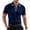Navy #5, variant on Men's Vertical Ribbed Polo Shirt Short Sleeve Contrast Piping Trim Stretch Collared Golf Top Casual Business Summer Shirt, XL