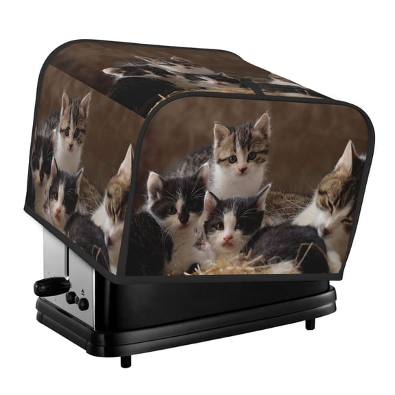 Rateoe Cat Family Pattern Toaster Covers 4 Slice Wide Slot,Bread Machine Cover,Bread Dust Cover & Fingerprint Protection,Appliance Covers