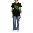 thumbnail image 4 of CafePress - Lucky Irish Four Leaf Clover Women's Dark Pajamas - Women's Short Sleeve Print T-Shirt and Pants Dark Cotton Pajama Set, 4 of 7