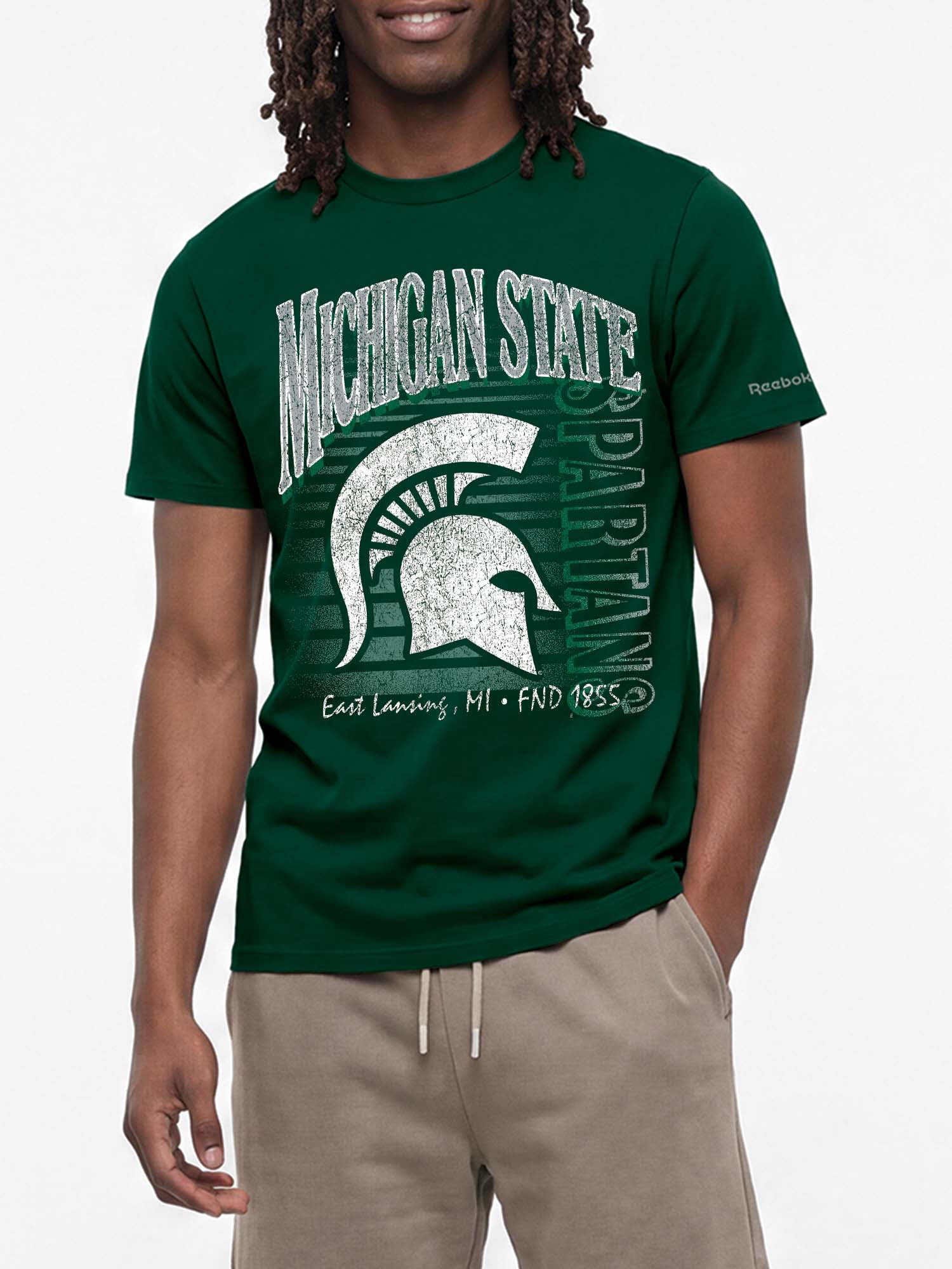 Michigan State Spartans Reebok Mens Crew Neck Short Sleeve T-Shirt