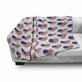 thumbnail image 3 of 4th of July Soft Flannel Fleece Throw Blanket, Pattern American Flags in the Heart Shape Love of Nation, Cozy Plush for Indoor and Outdoor Use, 70" x 90", Red White and Navy Blue, by Ambesonne, 3 of 6
