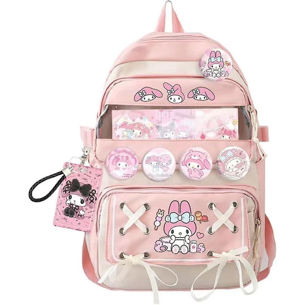 Mochila escolar YONGSHENG Kawaii Rosa 17 pulgadas con accesorios