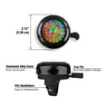 thumbnail image 3 of WIRESTER Bicycle Bell Black Aluminum Alloy Mini Bike Bell With Ring Horn Accessories for Adults Men Women Kids Girls and Boys - Rainbow Flower, 3 of 7