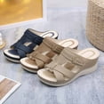 thumbnail image 7 of CAICJ98 Womans Sandles Summer Fashion Casual Wedges Open Toe Floor Empty Dress Sandals On The Beach To Wear Sandals Blue,7.5, 7 of 7