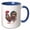 Blue/White, variant on 3drose, Stunning Fairy Rooster Decorated with Flowers. Cool Folk Art Gift, 11oz Two-tone Yellow Mug